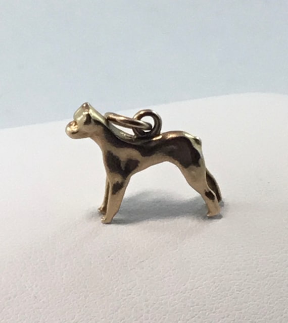 Boxer  10k gold dog charm for bracelet or pendant 