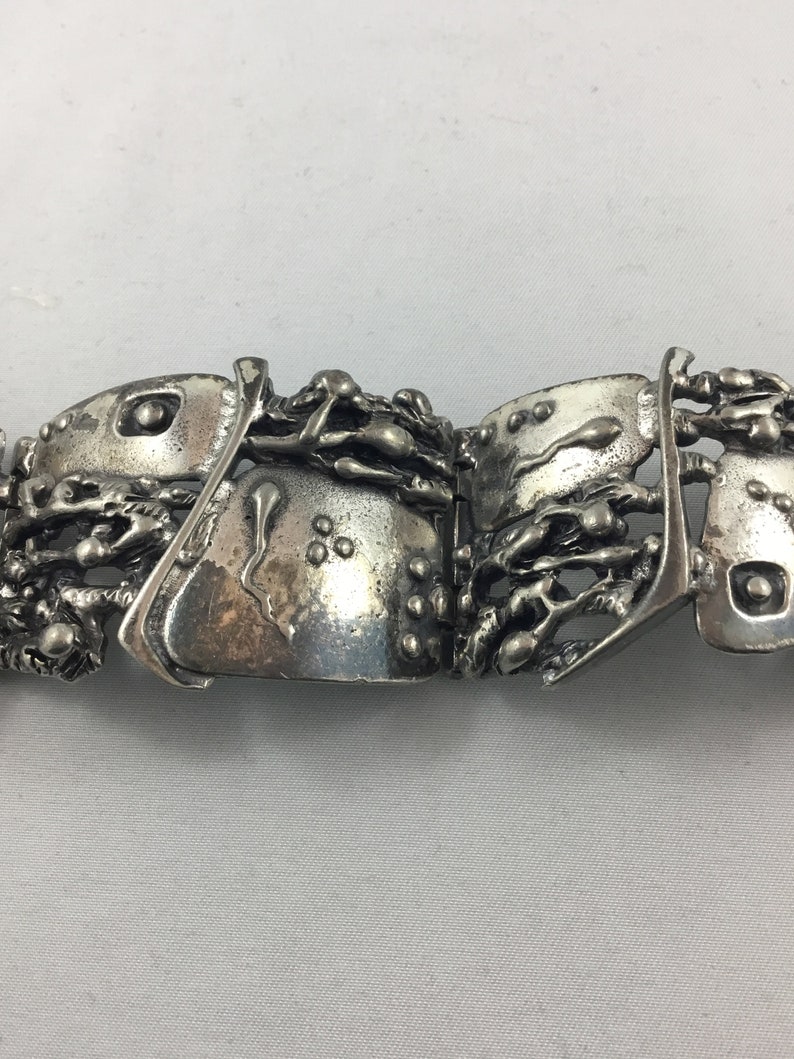 Guy Vidal Brutalist Pewter Bracelet Seed of Life Fertility - Etsy