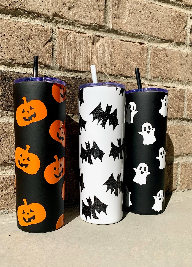 Halloween Tumbler Fall Tumbler Halloween Cups Ghost Etsy