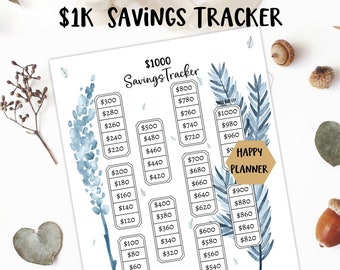 Happy Planner Inserts | 1k Savings Tracker in sizes Big, Classic in Mini | Winter Wonder