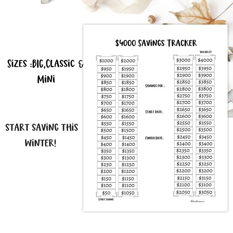 Happy Planner Printable 4K Savings Tracker in Sizes Big - Etsy