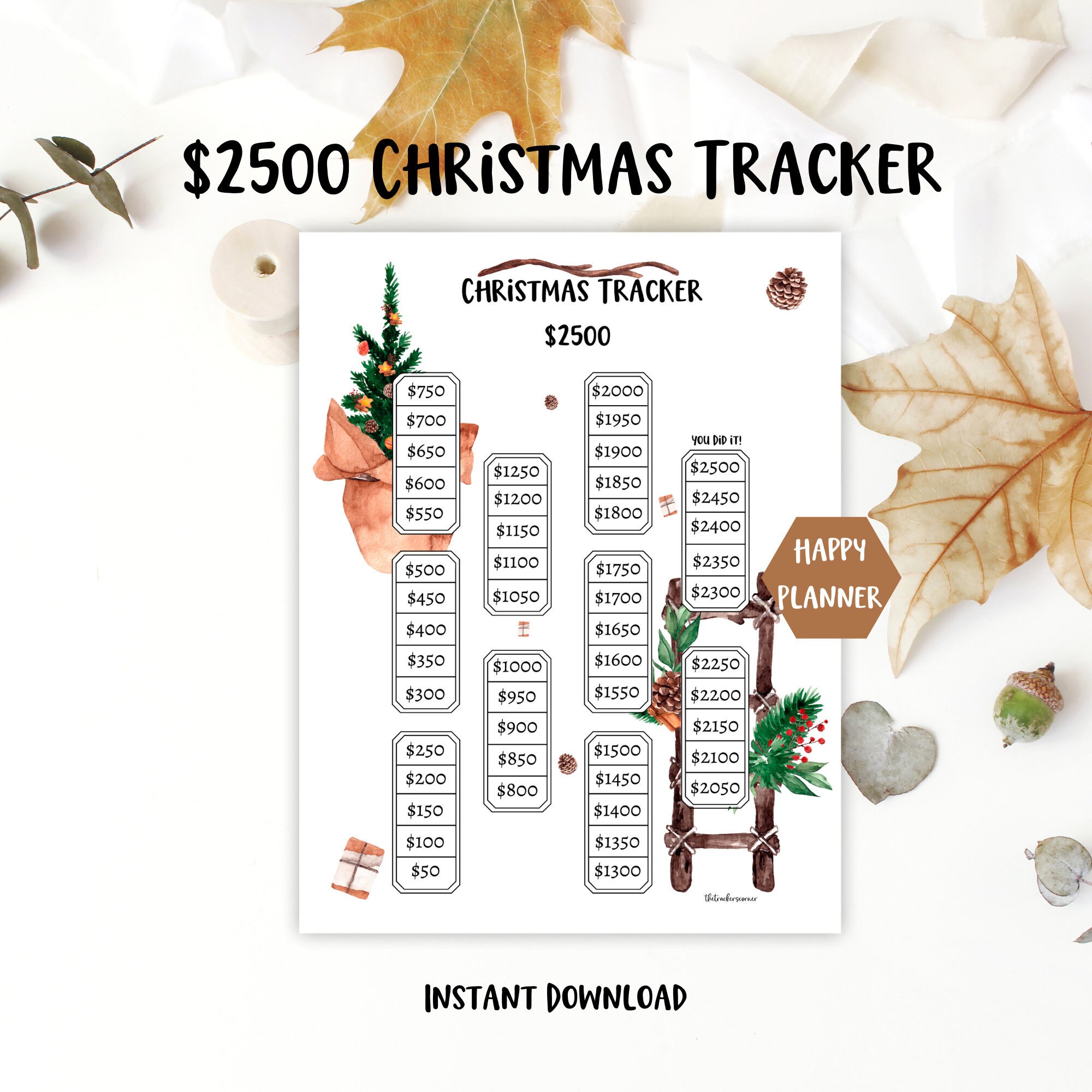 Christmas Tracker Budget Printable in Happy Planner Sizes - Etsy New ...