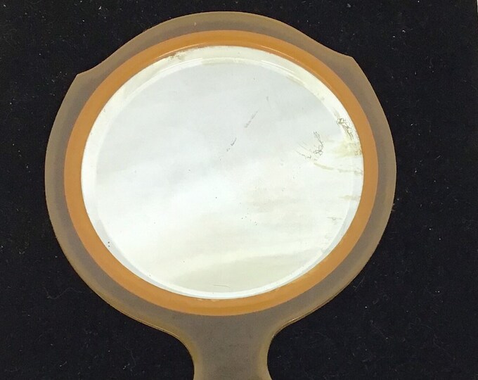 Art Deco Hand Mirror, 1920s Hand Mirror, Antique Hand Mirror, Lucite