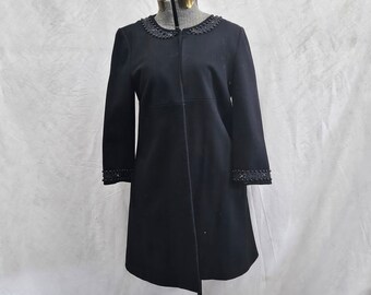 Vintage DKNY Black Dress Coat Opera Jacket Evening Jacket - Size 8 Wool Blend