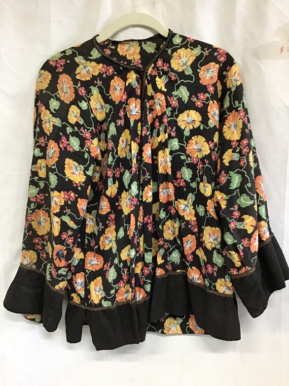 Antique 1920s Blouse Jacket - Vintage Novelty Fl… - image 2