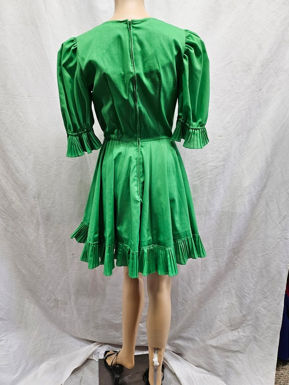 Vintage Western Square Dance Dress Bright Green P… - image 3