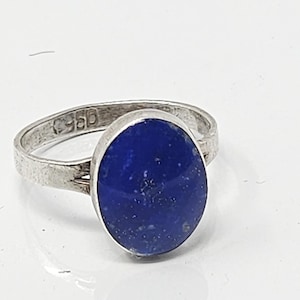 Vintage Sterling Silver 925 Lapis Lazuli Ring Size 6.5