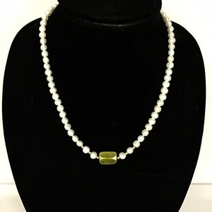 Vintage Baroque Natural Pearl  Single Strand Necklace - 14kt clasp -  Wedding Necklace - Natural Pearl Necklace