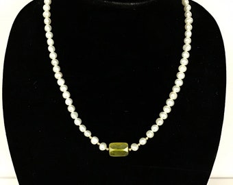 vintage Baroque Natural Pearl Single Strand Necklace - fermoir 14kt - Collier de mariage - Collier de perles naturelles