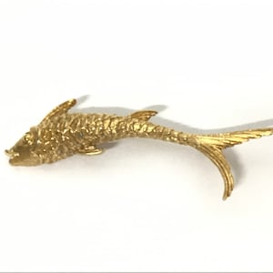 Vintage MONET Gold Fish Koi-Fish  Pin Brooch - Vintage accessories - Fish Brooch- Koi Brooch- Gold Brooch