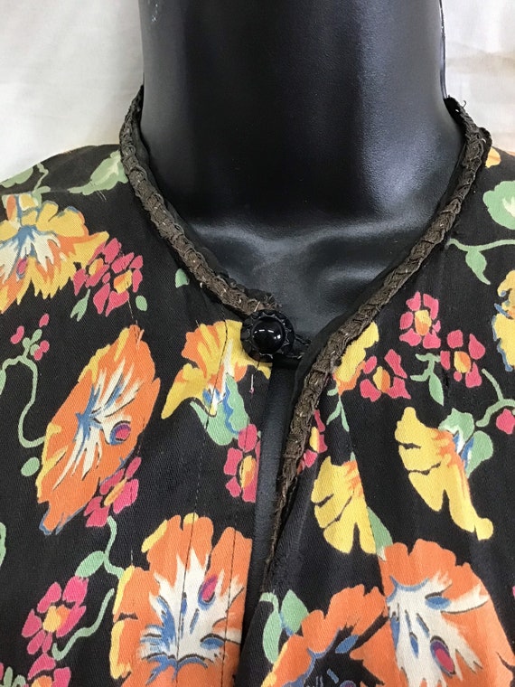 Antique 1920s Blouse Jacket - Vintage Novelty Fl… - image 5