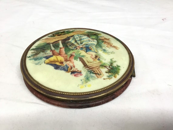 Antique 1920s Collectible Powder Compact with Mir… - image 9