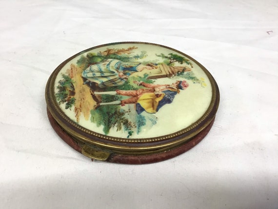 Antique 1920s Collectible Powder Compact with Mir… - image 4