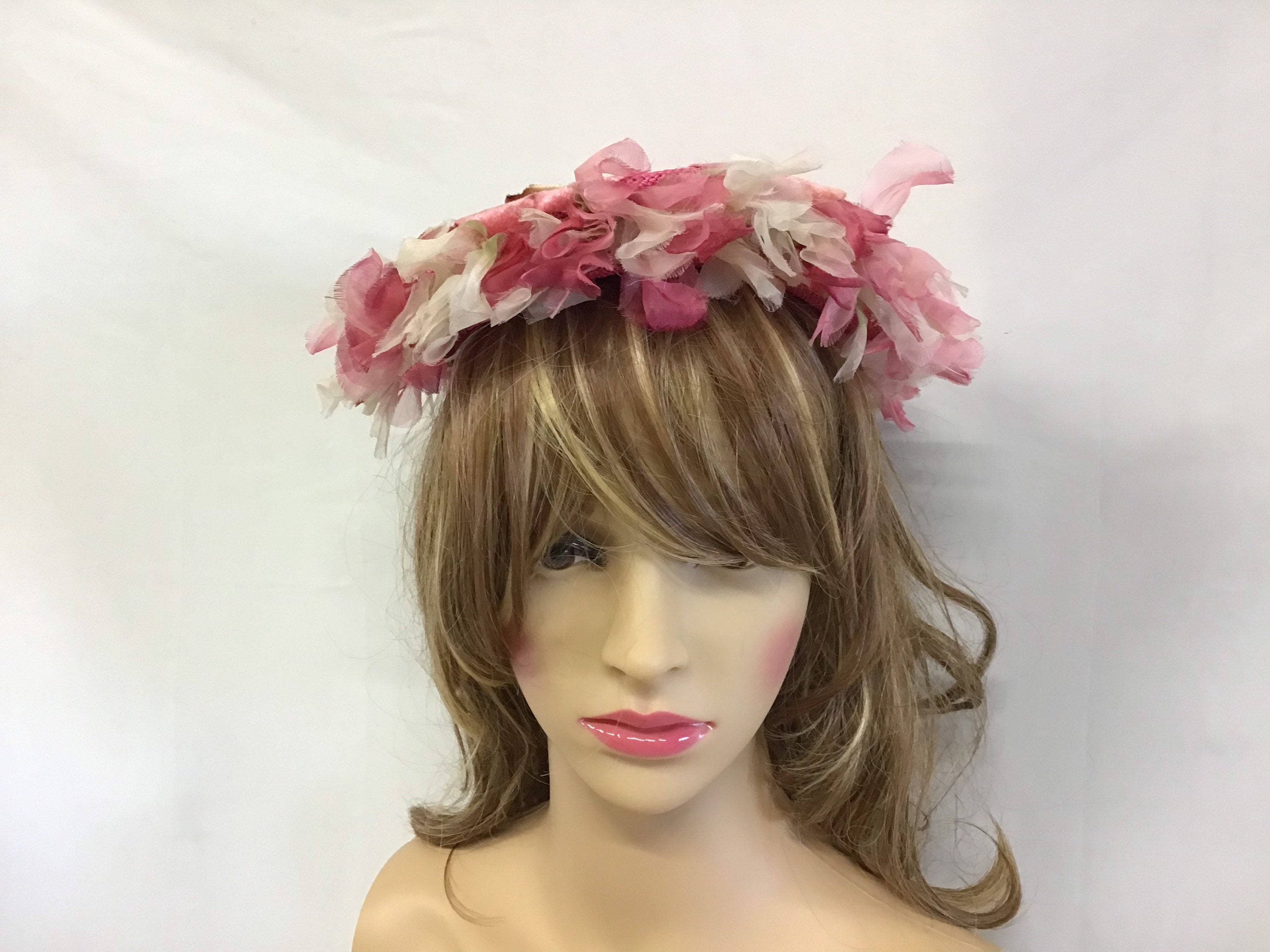 Pink Flower Ladies Vintage Hat, 1950 display picture 1