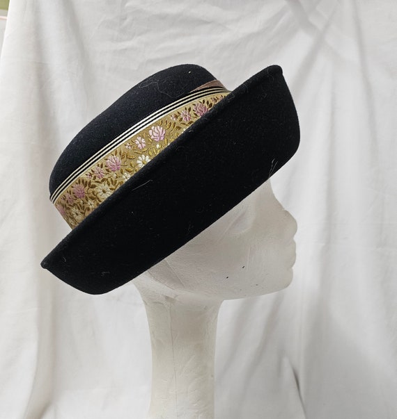 Vintage Fedoria  Black Wool Hat Michael Howard  Ch