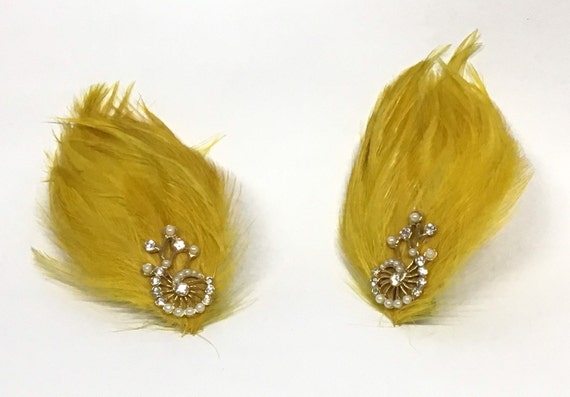 Antique 1920s Art Deco Earrings, Art Deco Yellow … - image 2