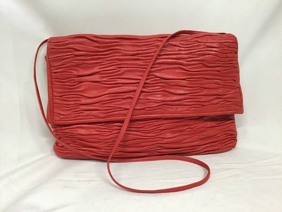 Vintage Red Leather Meyers Shoulder Bag Purse - R… - image 4