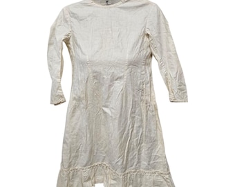 Antique Child's Dress Victorian 1880's White Cotton - 5T