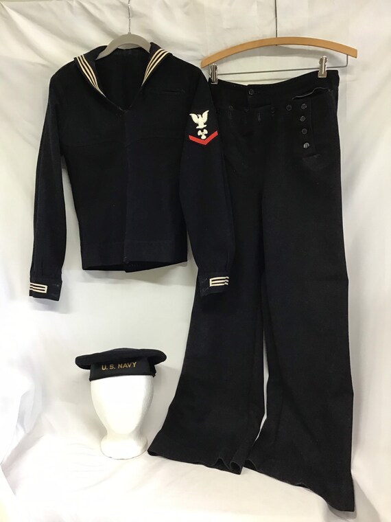 WWII Wool US Navy Dress Blues Uniform Set 3rd Class Machinist Etsy