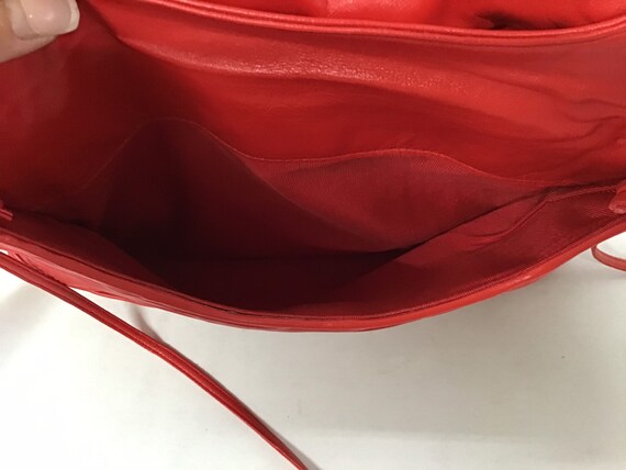 Vintage Red Leather Meyers Shoulder Bag Purse - R… - image 6