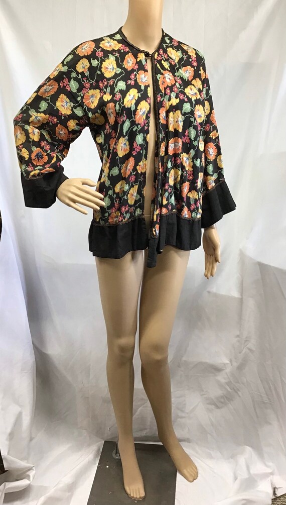 Antique 1920s Blouse Jacket - Vintage Novelty Fl… - image 1