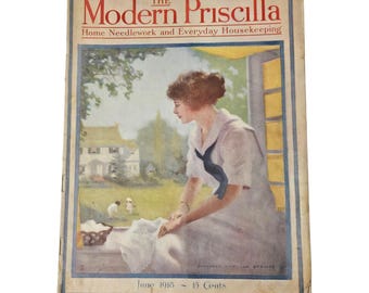 Modern Priscilla Magazine June 1918 -Victorian- Fashion Women Magazine