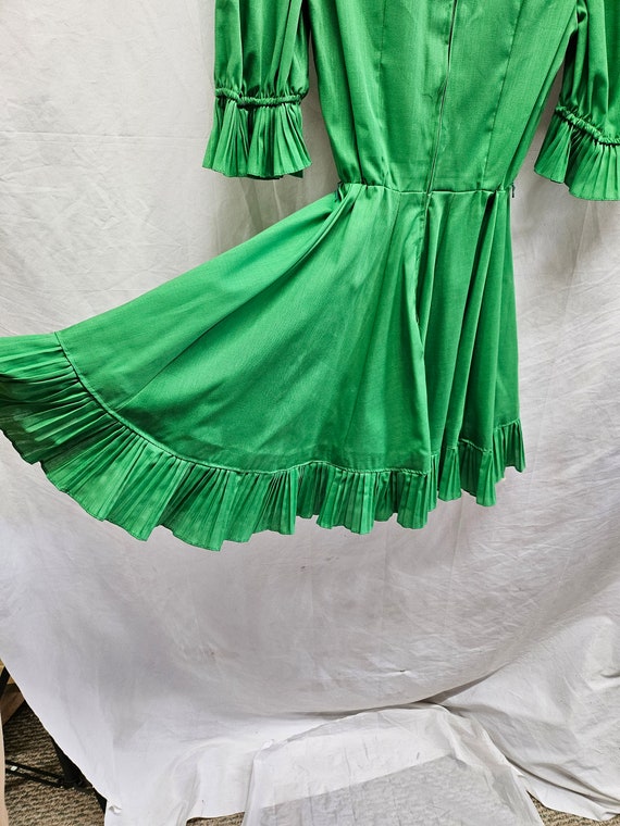 Vintage Western Square Dance Dress Bright Green P… - image 6