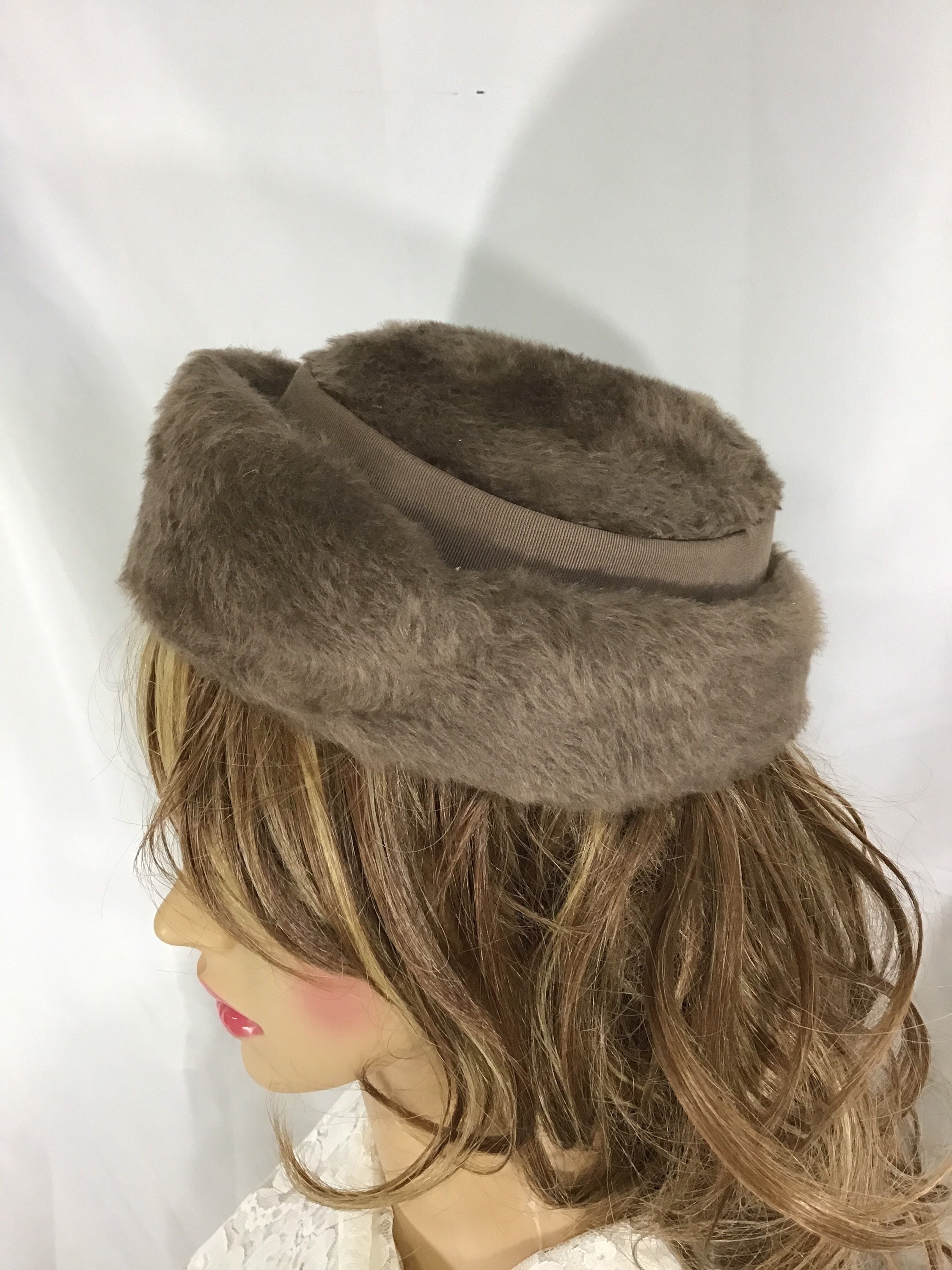 Felt Fur Hat Fashion Hat Cosplay hat,Ema Pranz design 1950's hat Cream Beige  Hat Ladies Vintage Hat Ladies Retro hat