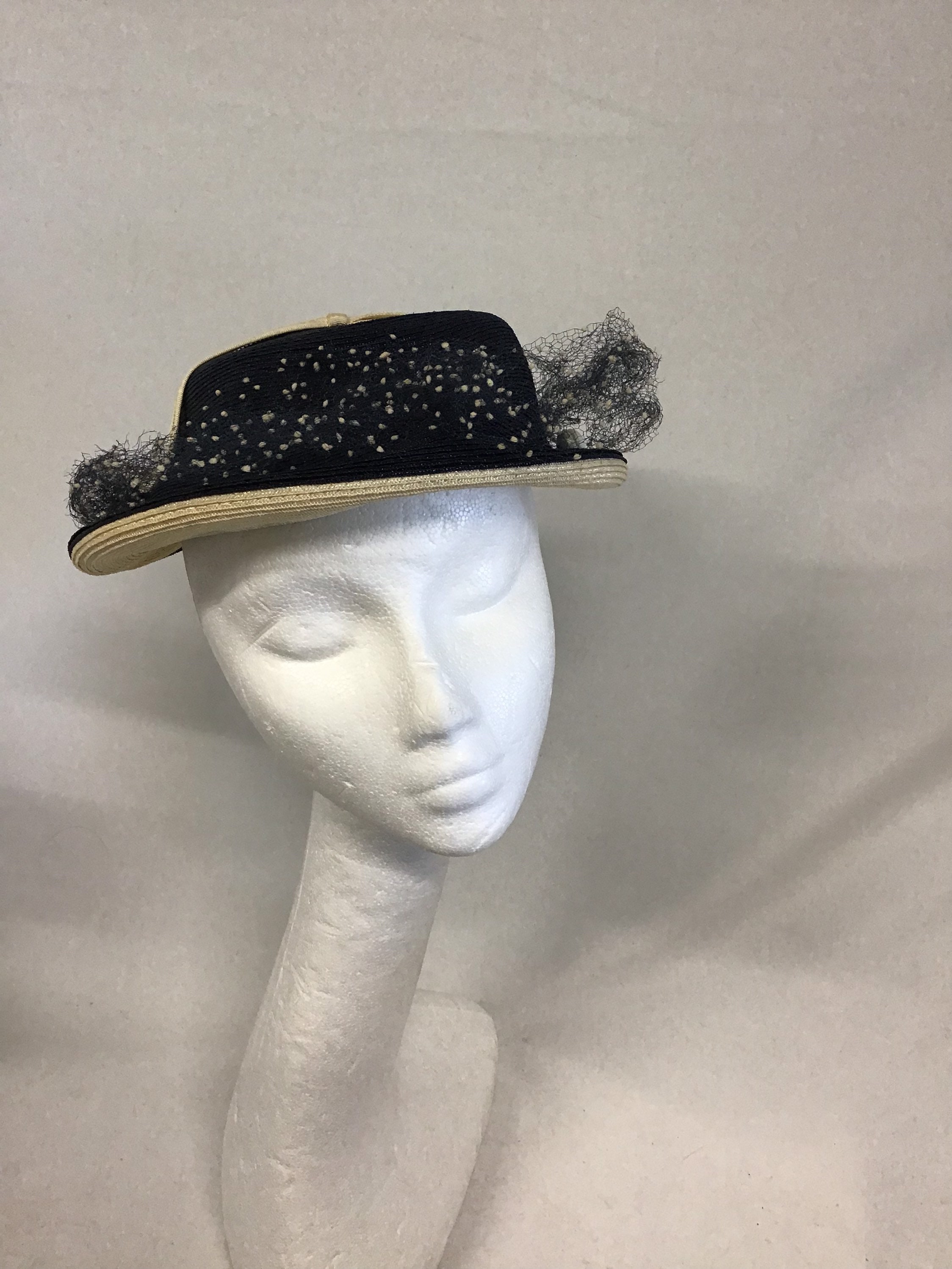 For Repair Vintage 1950\'s Christine Original Burgundy Straw Hat with Pearl Beads Red Straw 1950s Vintage Hats for Women for sale | eBay main image 2