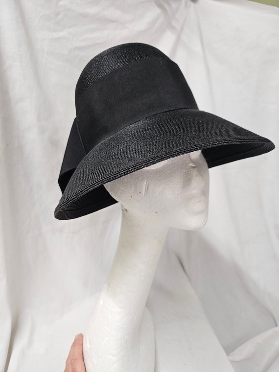 Vintage Black Straw  Hat Dachetts by  Lilly DacheD