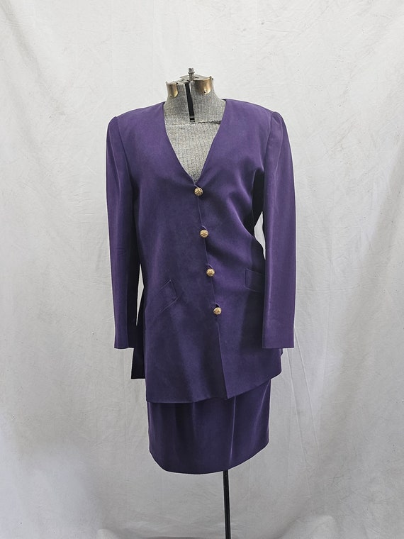 Vintage 80s Dana Buchman 2-piece Silk Skirt Suit -