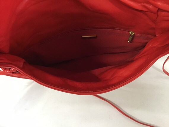 Vintage Red Leather Meyers Shoulder Bag Purse - R… - image 8