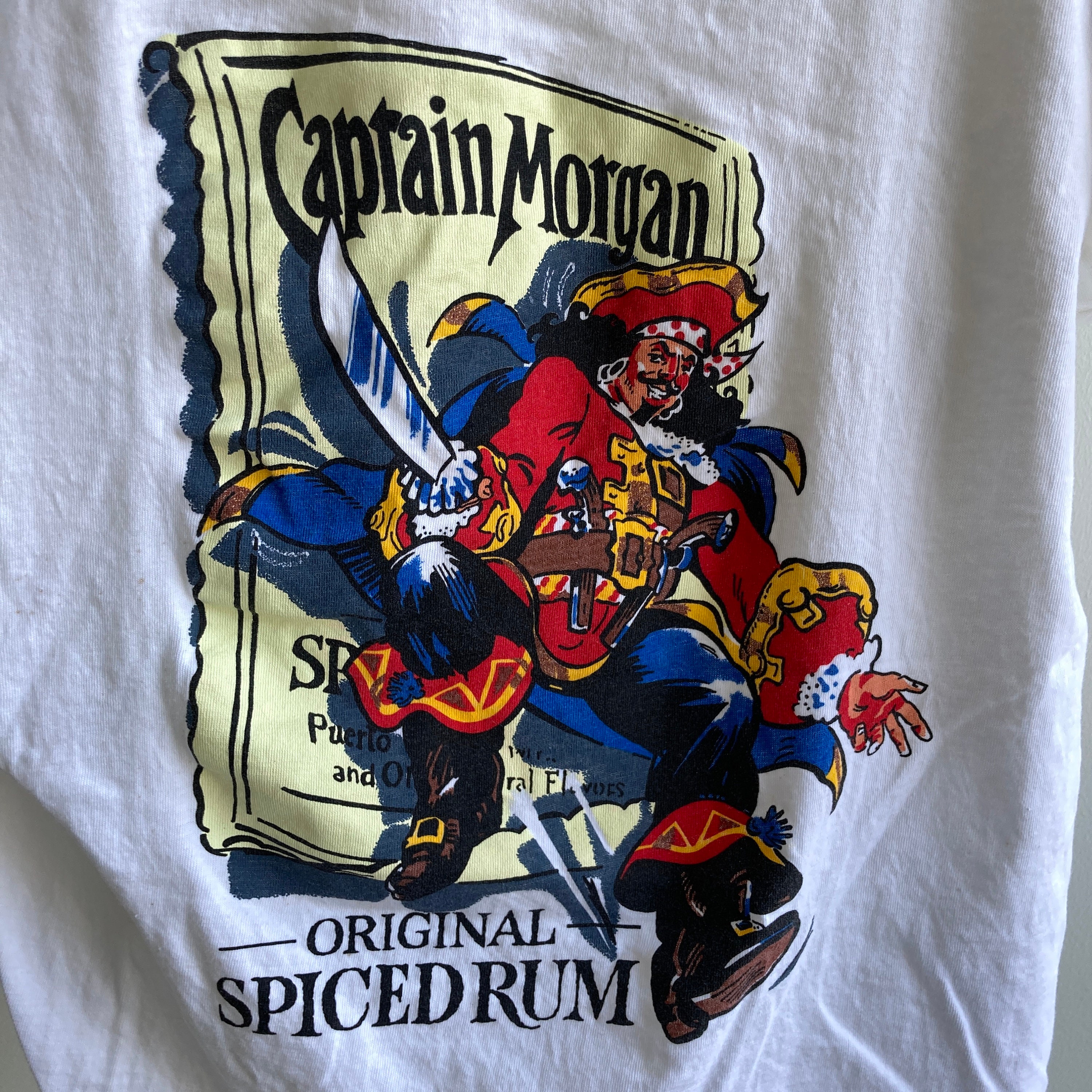 Vintage 90s Captain Morgan Cotton T-Shirt Backside Photo | Etsy
