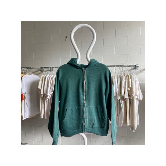 Vintage 70s Green Zip Up Hoodie