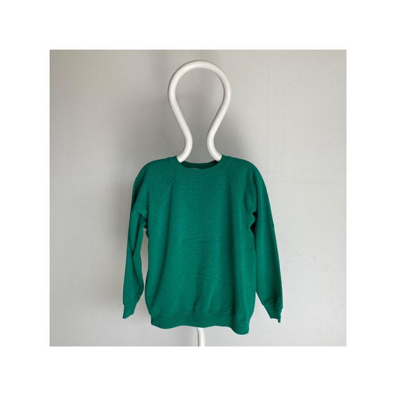Vintage 90s Hanes Blue Green Raglan Sweatshirt