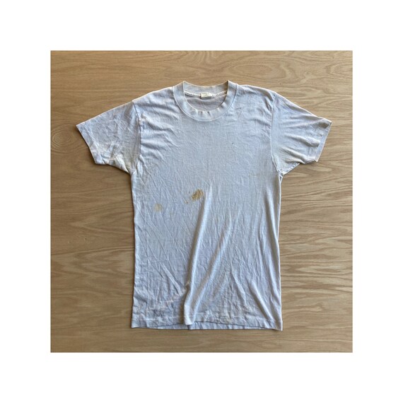 Vintage 70s Blank and Stained White T-Shirt