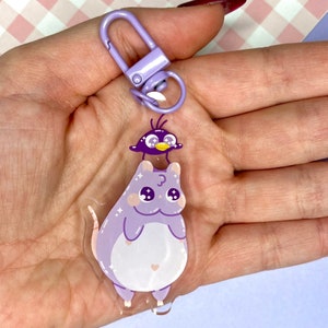 Spirited Mouse Keychain l Kawaii Acrylic Charm Keychain
