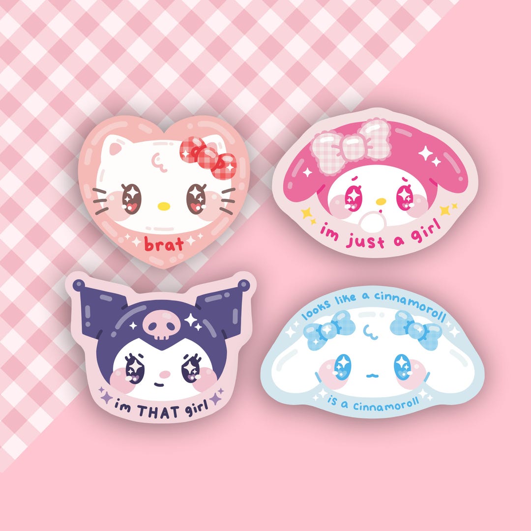 Kitty Spring Sticker Kitty and Friends Vinyl Sticker Pack - Etsy