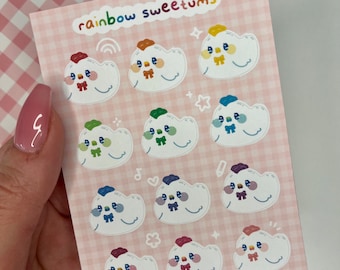 Rainbow Sweetums Aufkleberbogen | Huhn Bujo Sticker