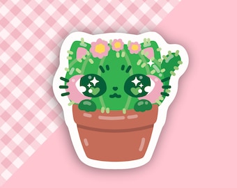 Cactus Cat Sticker l Cute Cat Sticker
