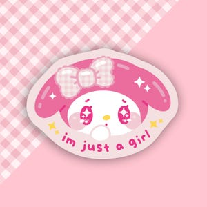 I&#39;m Just A Girl Sticker l Kawaii Coquette Sticker