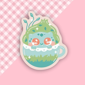 Grass Type Pokeccino Vinyl Sticker
