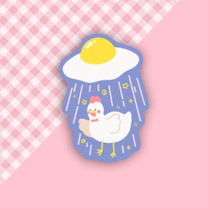Egg UFO Chicken Vinyl Stickerl  3 inch Sweetums sticker
