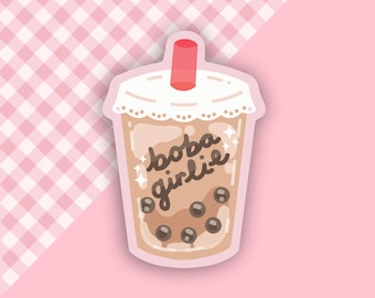 Boba Girlie Sticker l Bubble Tea Sticker