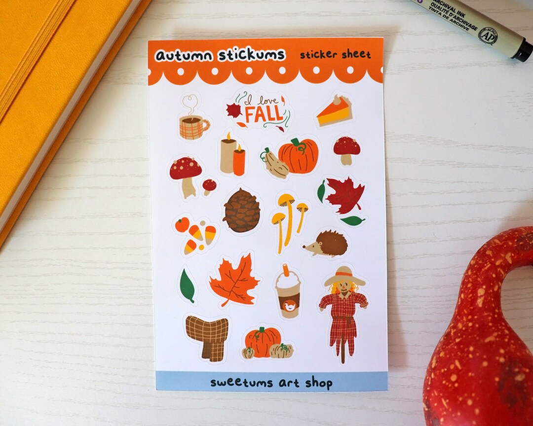 Herbst Stickerbogen Herbst Sticker für Notizbücher und - Etsy.de
