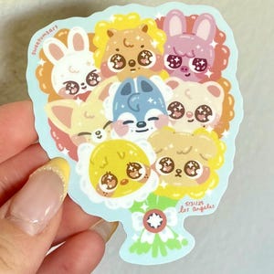Skzoo Blumenstrauß Aufkleber l Kawaii Kpop Aufkleber | Kpop Konzert Freebie