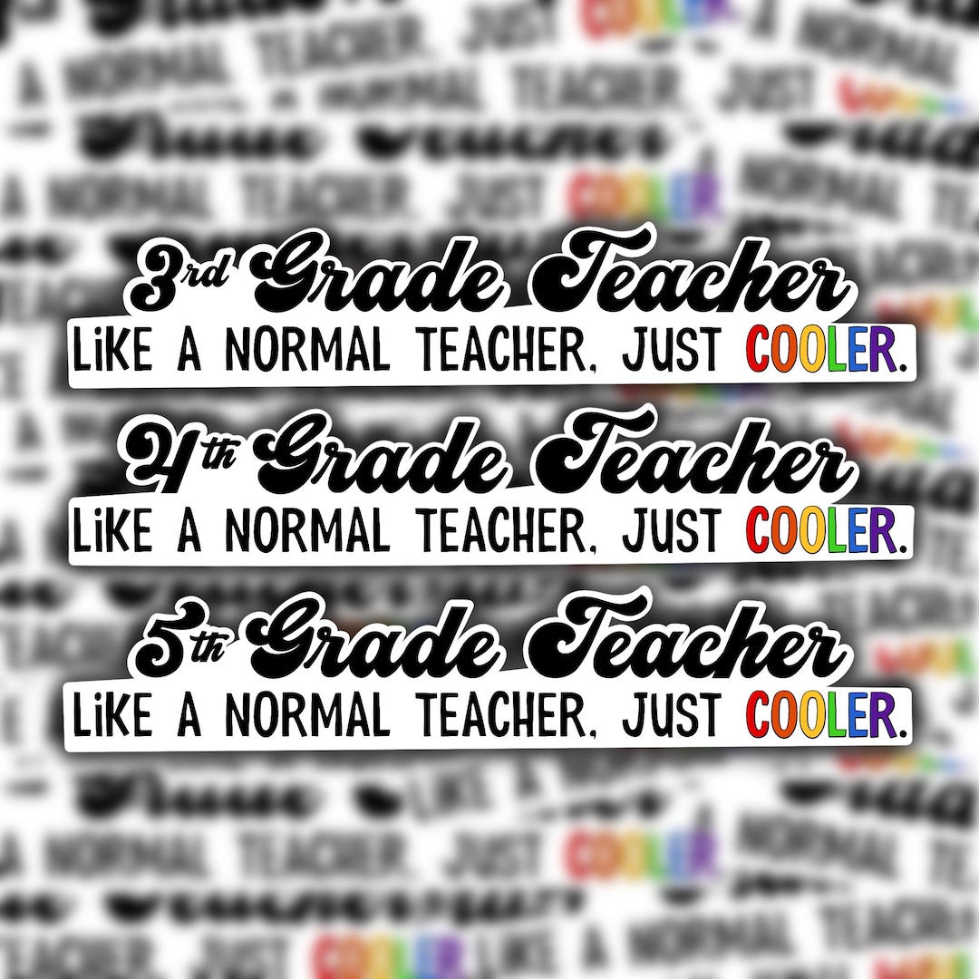 Custom Grade Level Sticker Teacher Stickers Rainbow Teacher Sticker