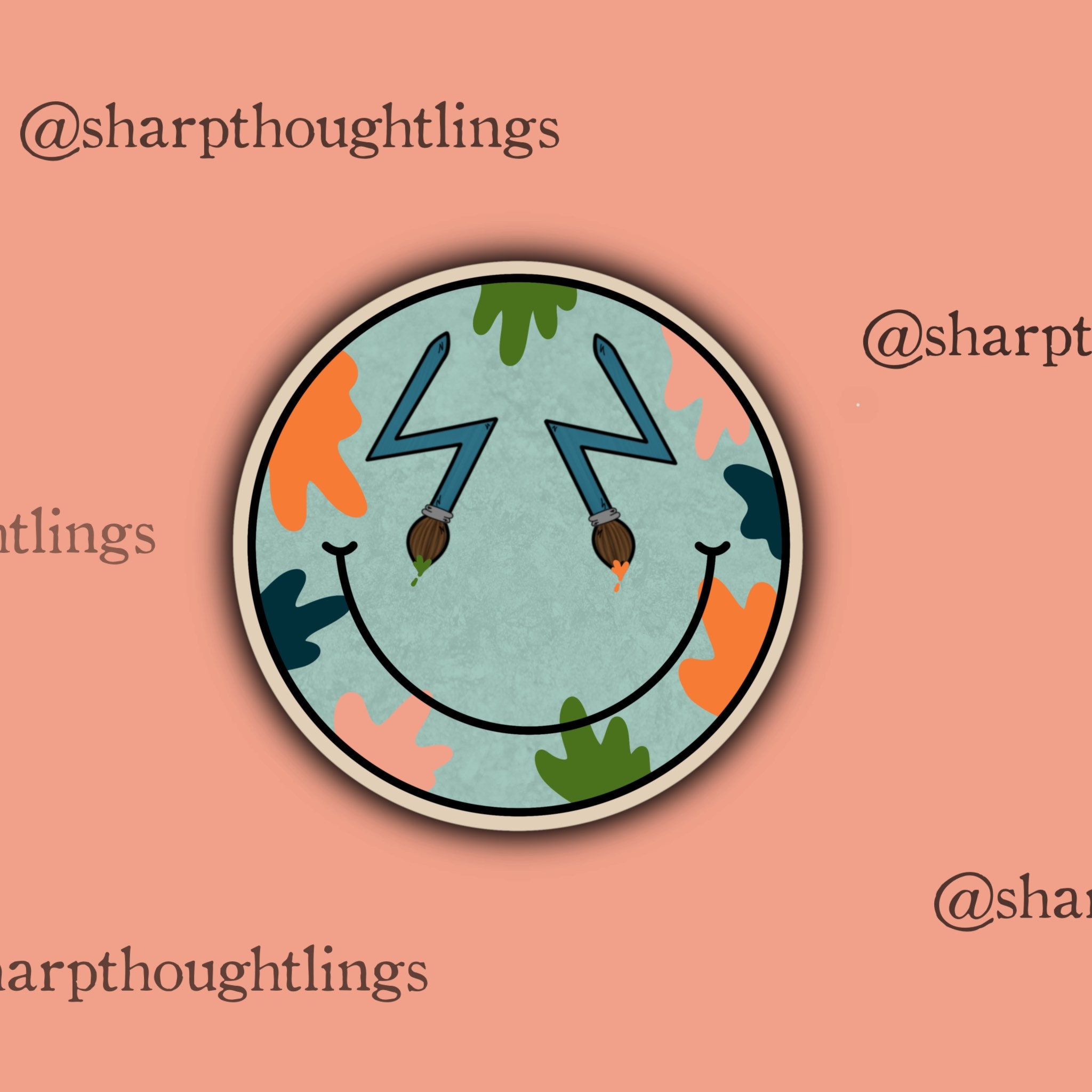 Artist Smiley Sticker | Paint Smiley Sticker | Art Teacher | Artist ...