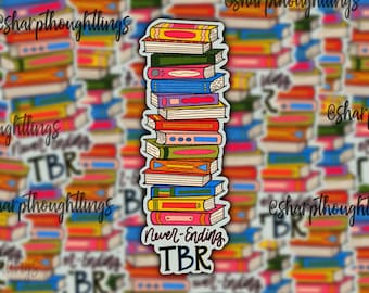 Never-Ending TBR Sticker | Stack of Books Sticker | Bookish Gifts | Book Lovers | Colorful Stack of BookStickers | Bookish Sticker | BookTok