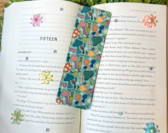 Mushroom Pattern Bookmark | Cute Bookmarks | No Slide Bookmark | Original Designs | Bookish | Cottagecore Bookmark | Read Books